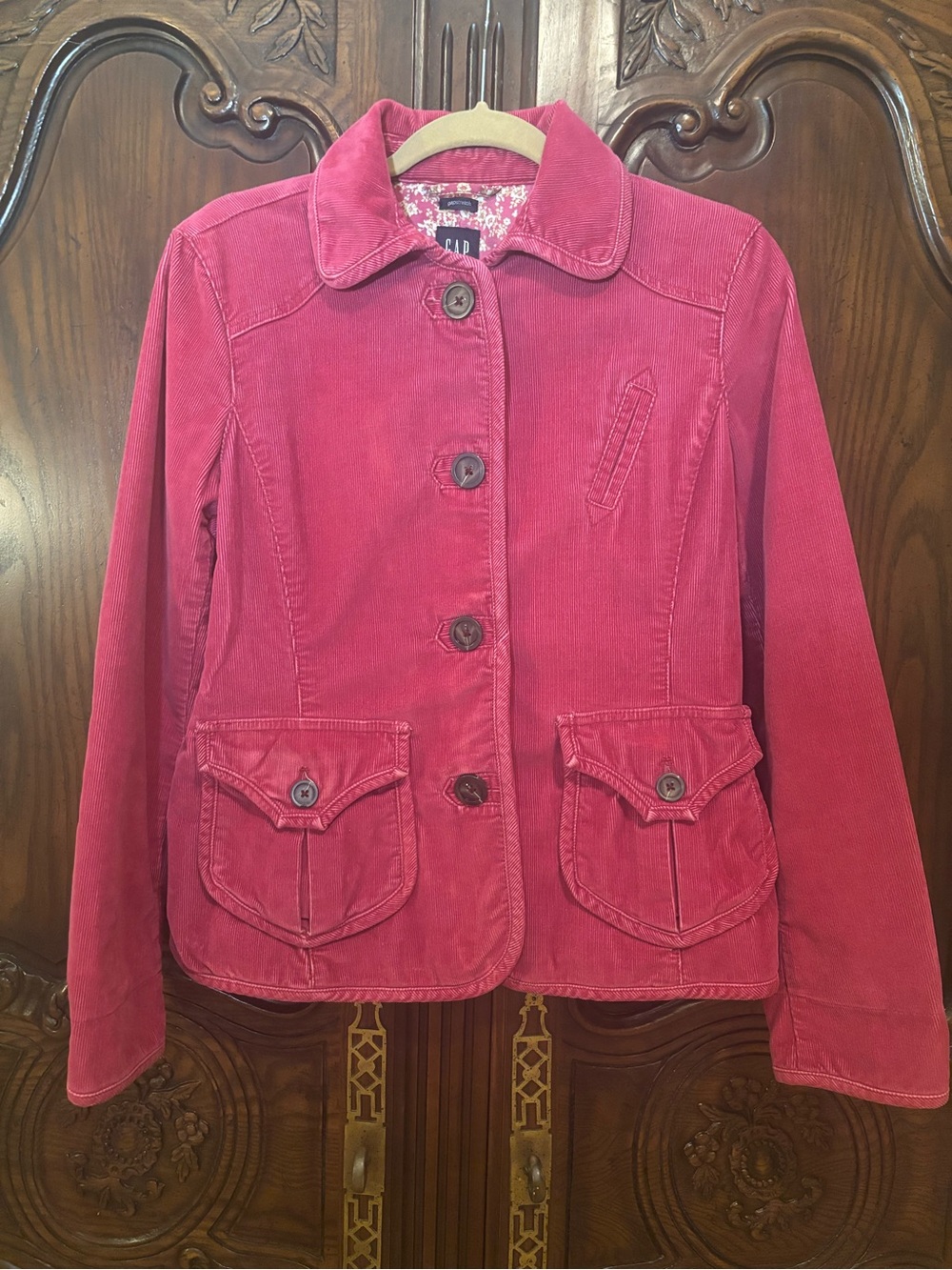 GAP, Pink Corduroy Button-Up Jacket